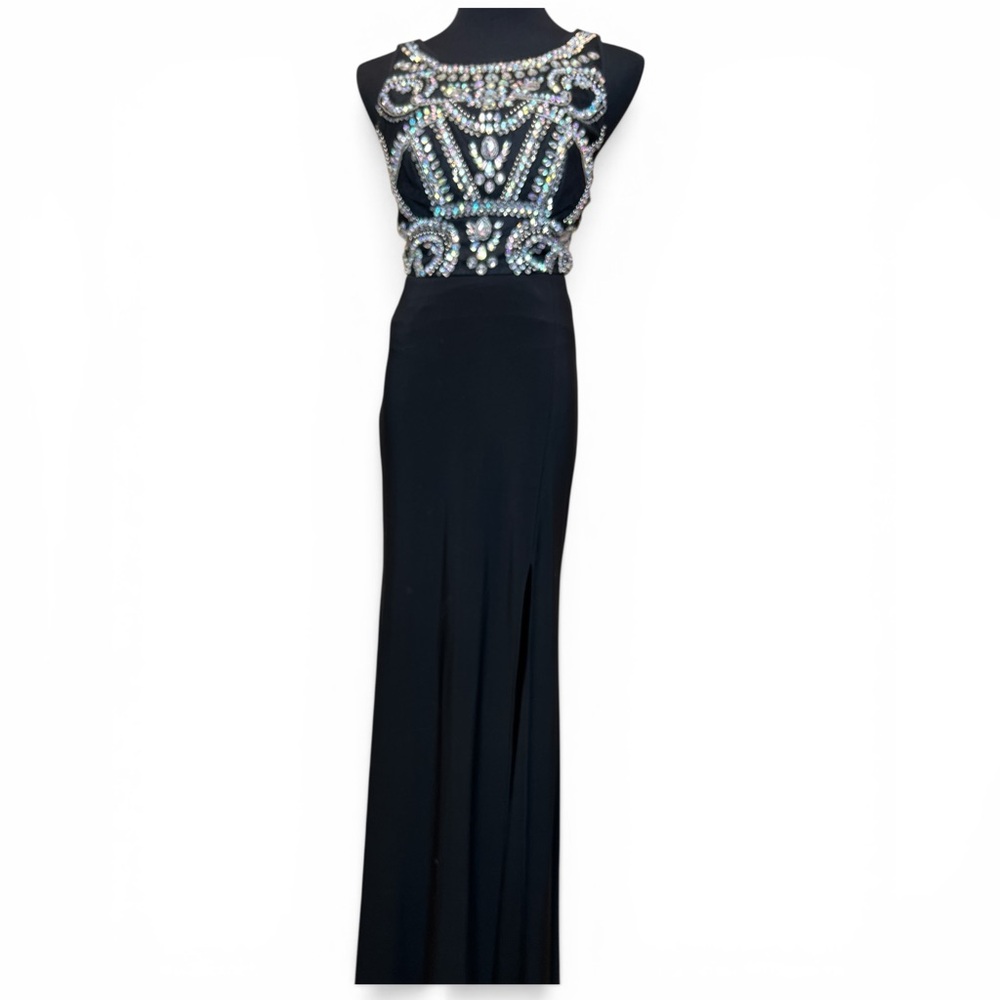 B. Darlin 2-piece Black Embellished Prom Formal Dress - Picture 2 of 3